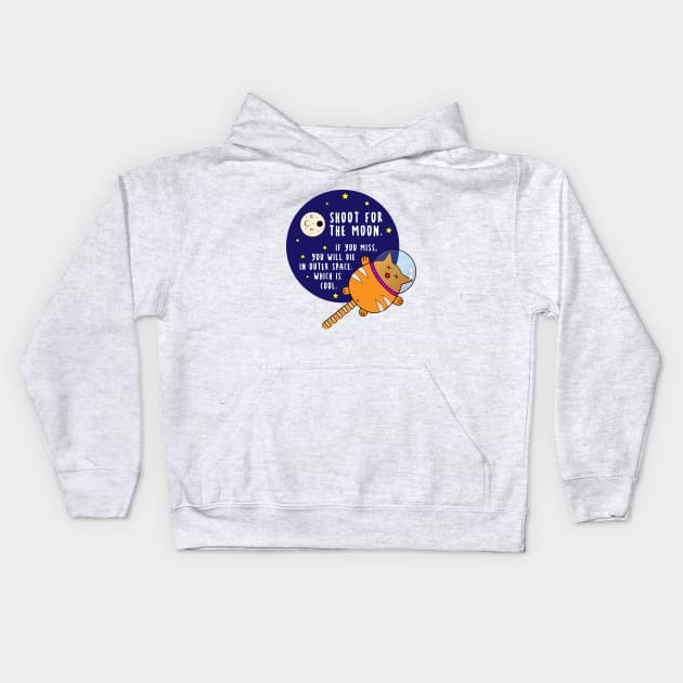 shoot for the moon Kids Hoodie by Naive Rider